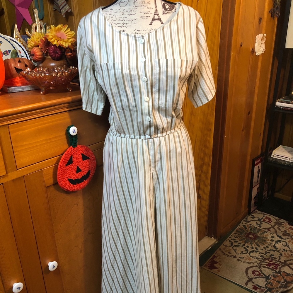 Vintage vertical-striped dress